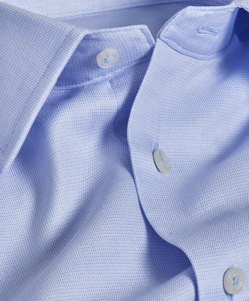 David Donahue - Light Blue Dobby Weave Dress Shirt - Trim Fit