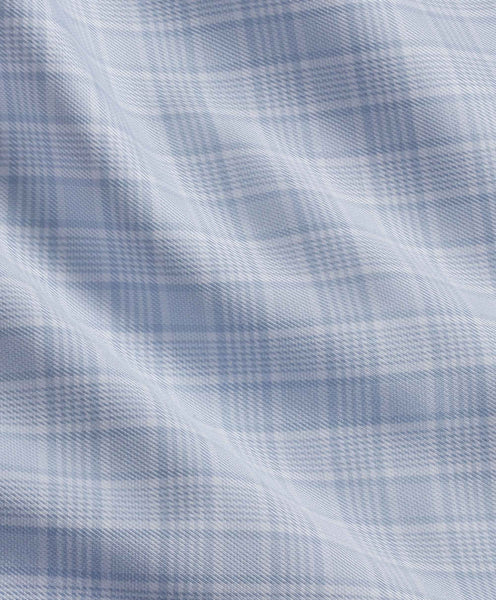 David Donahue - Sky & White Glen Check Dress Shirt