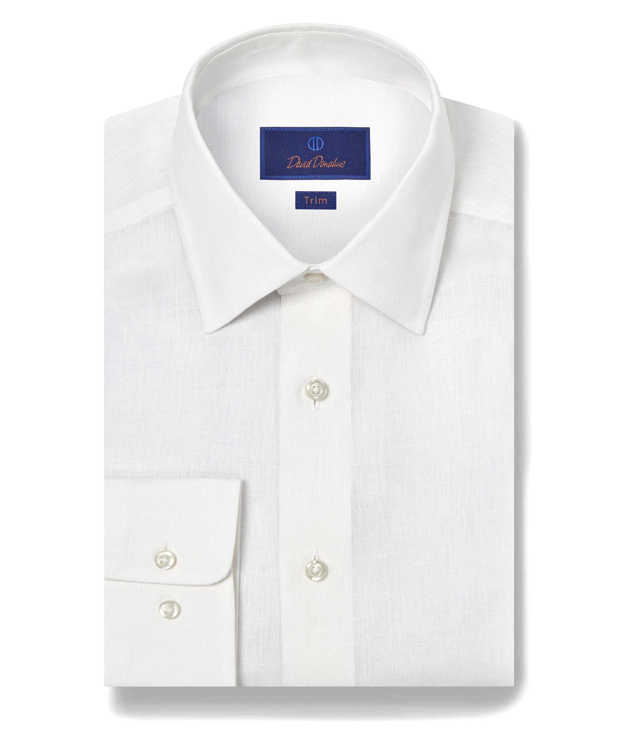 David Donahue - White Linen Dress Shirt