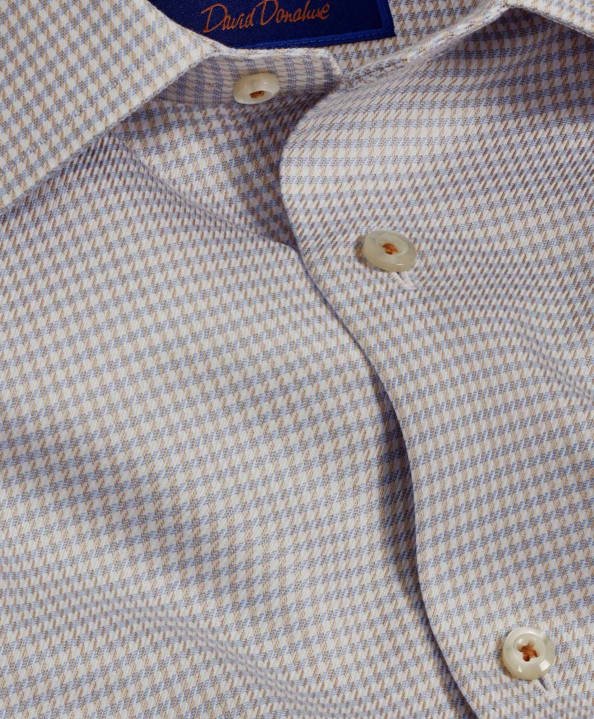 David Donahue - Sky & Dune Twill Check Dress Shirt