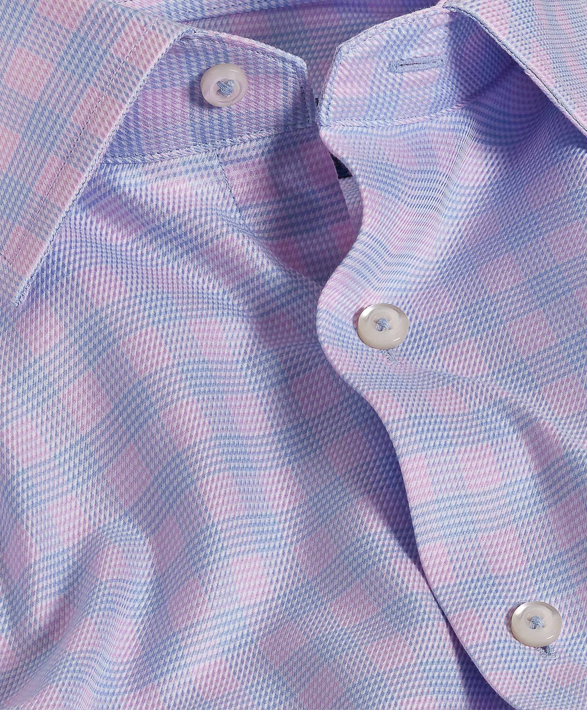 David Donahue - Sky & Berry Twill Check Dress Shirt
