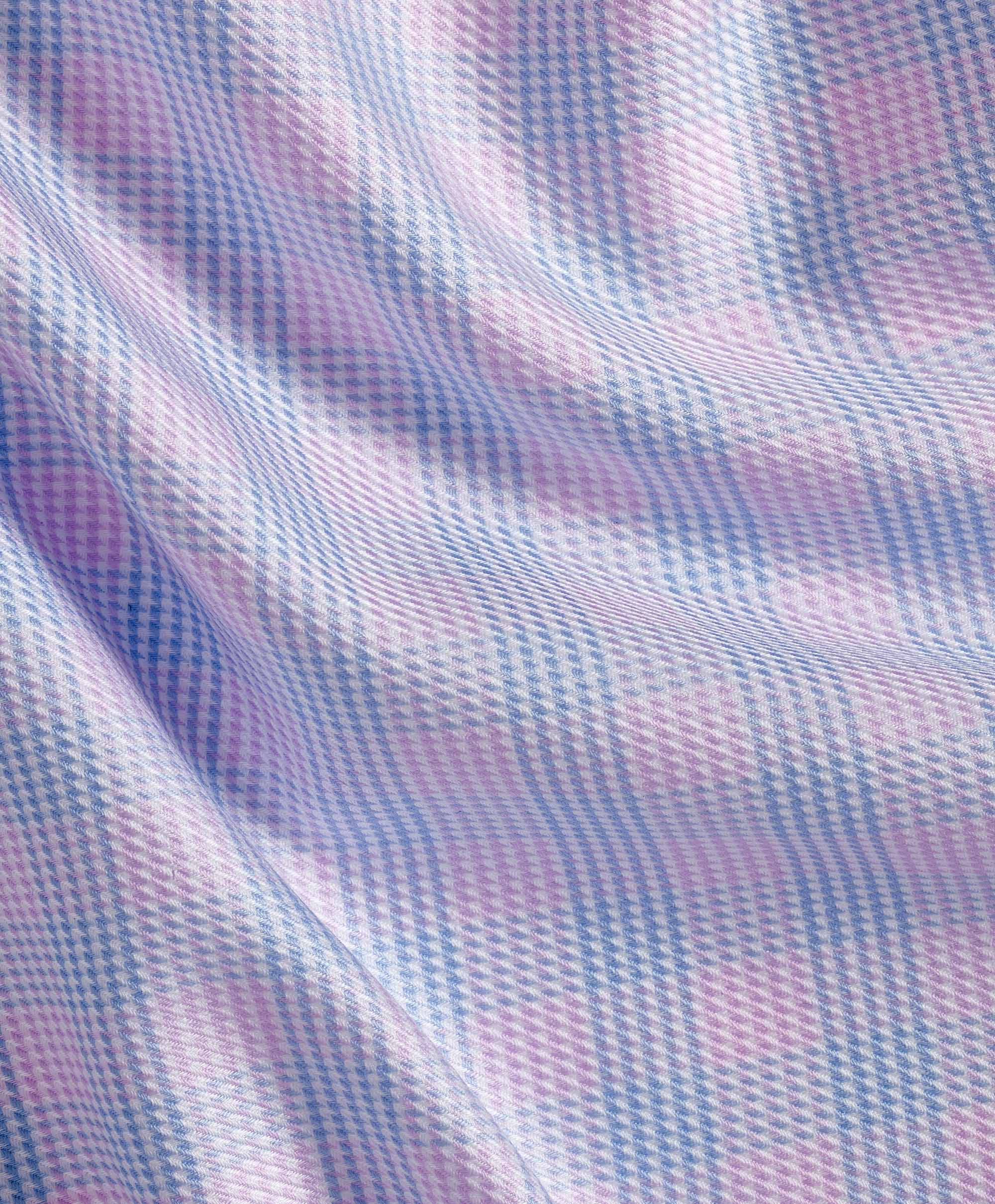 David Donahue - Sky & Berry Twill Check Dress Shirt