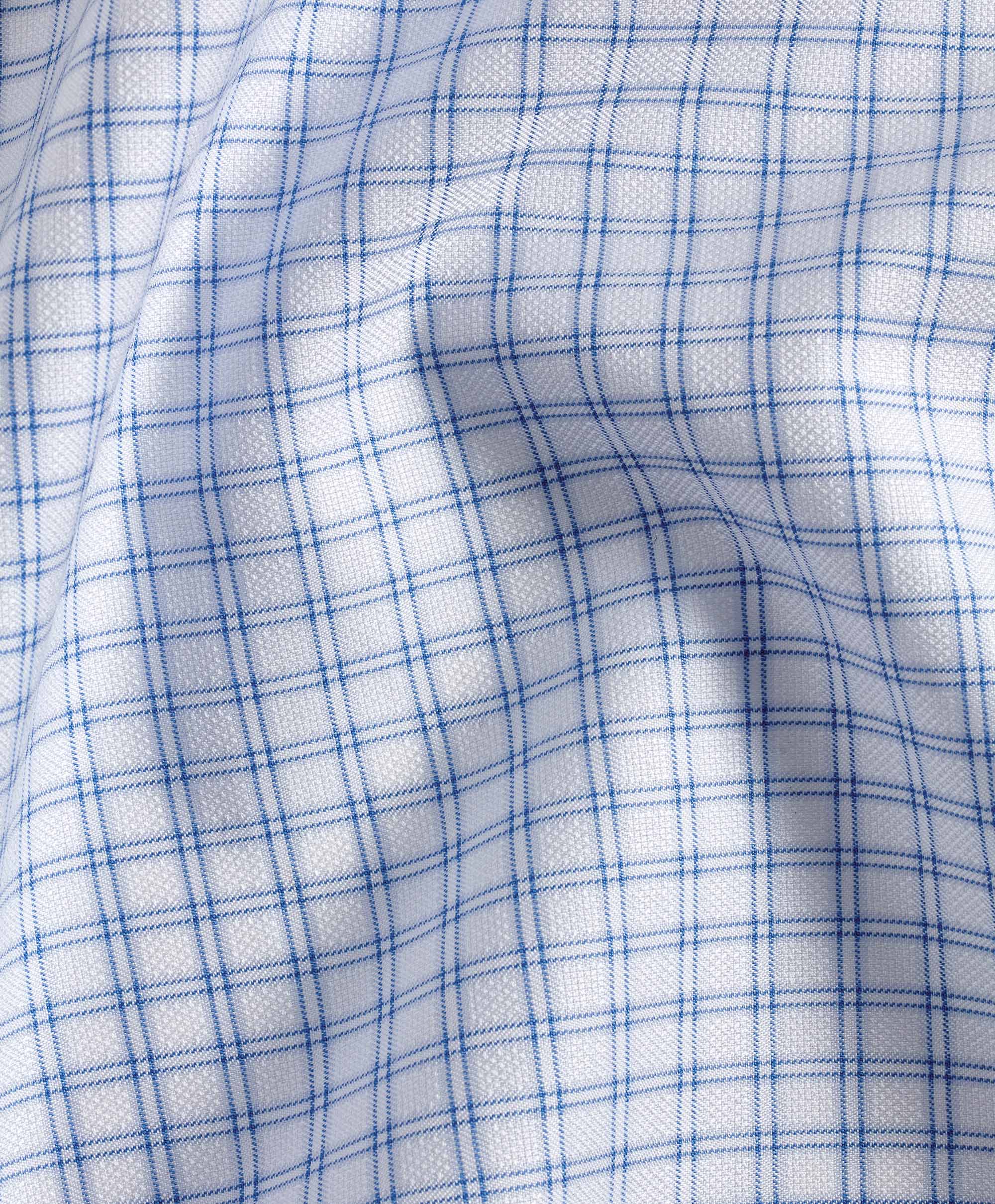 David Donahue - White & Sky Blue Grid Check
