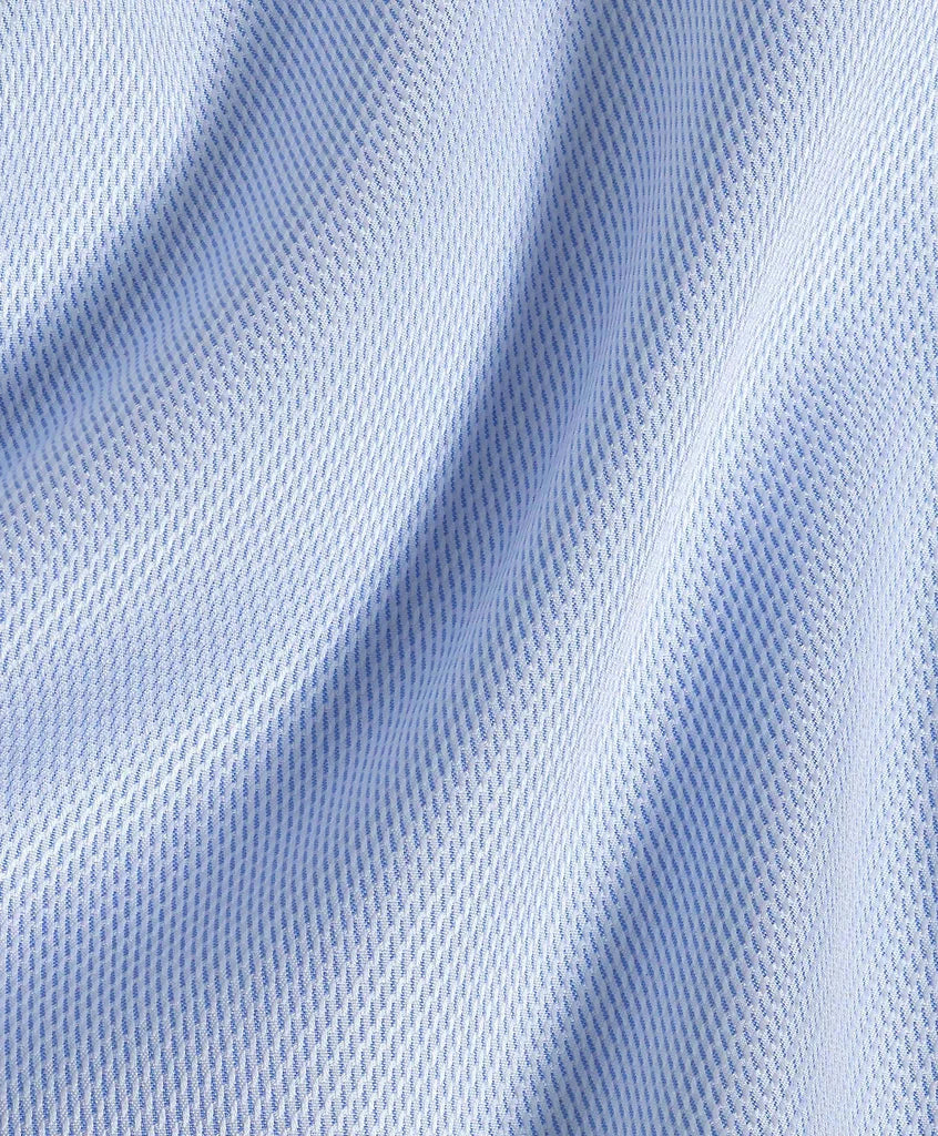David Donahue - White & Sky Micro Tic Dress Shirt