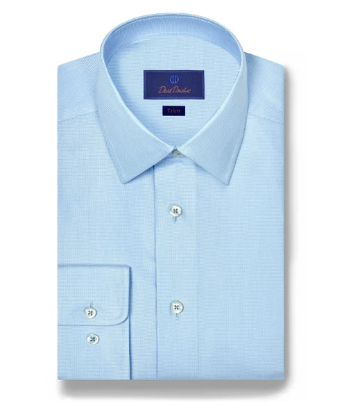 David Donahue - Sky Twill Blend Dress Shirt