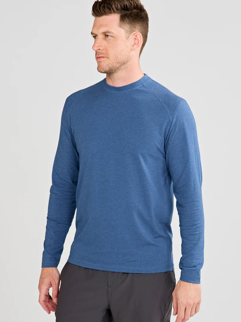 Tasc - Carrollton Long Sleeve Fitness T-Shirt - Blue Jaspe