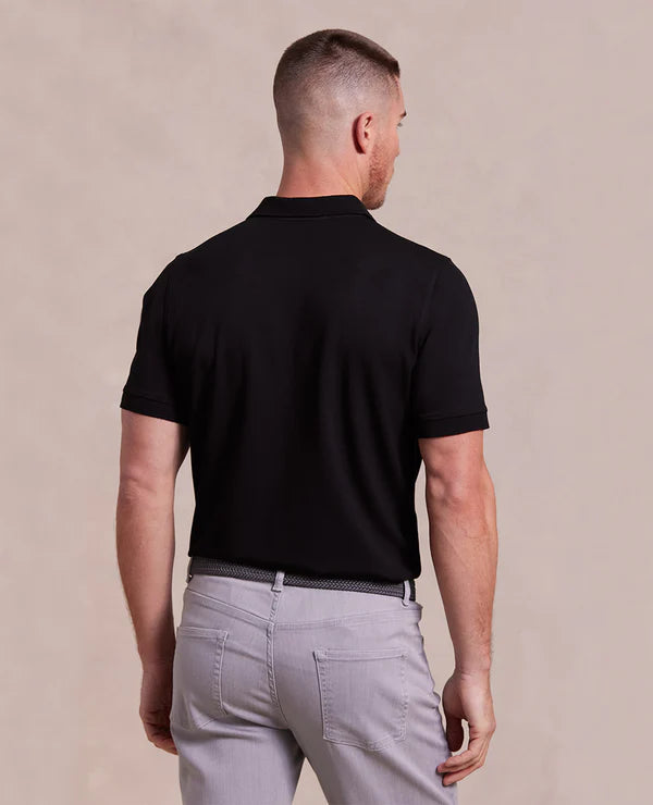 Rye 51 - The Holden Washed Double Knit SS Polo - Black