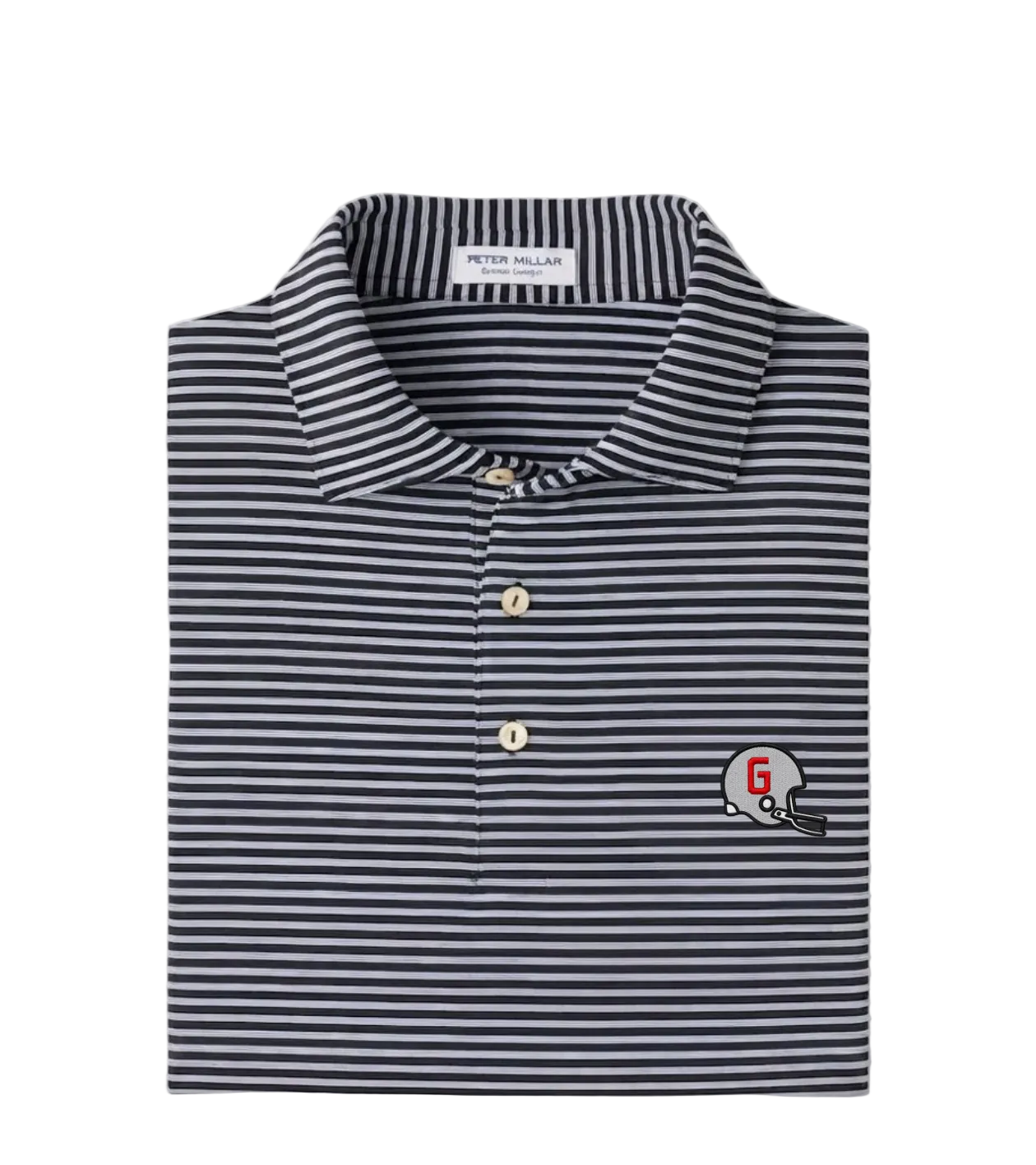 Peter Millar - 1962 Helmet Tiebreaker Performance Jersey Stripe Polo - Black