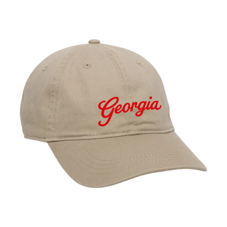 Georgia Script Baseball Cap - Khaki