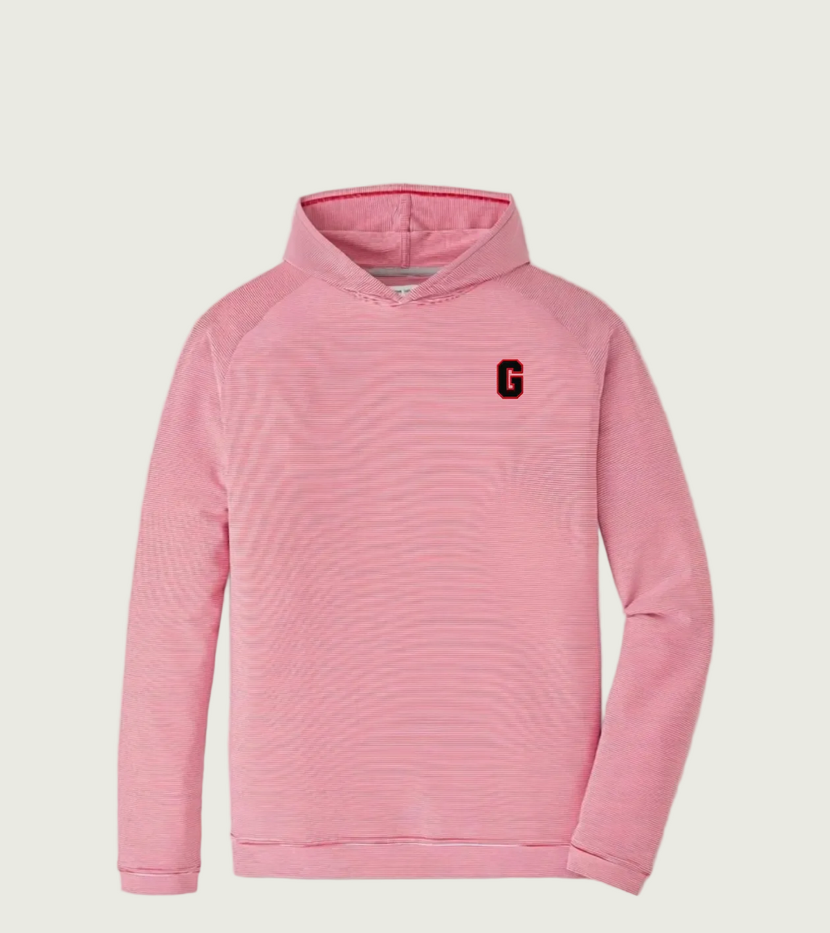 Peter Millar - Block G Pine Sugar Stripe Performance Hoodie - Red