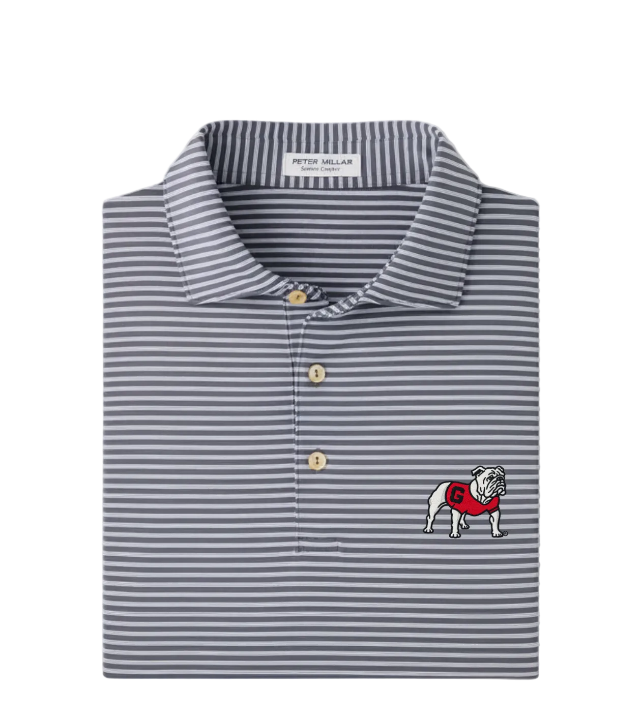 Peter Millar - Standing Bulldog Tiebreaker Performance Jersey Stripe Polo - Iron