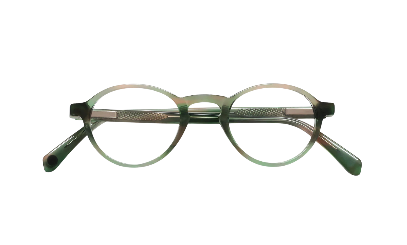 Eyebobs - Board Stiff - Olive Green Demi Font and Temples