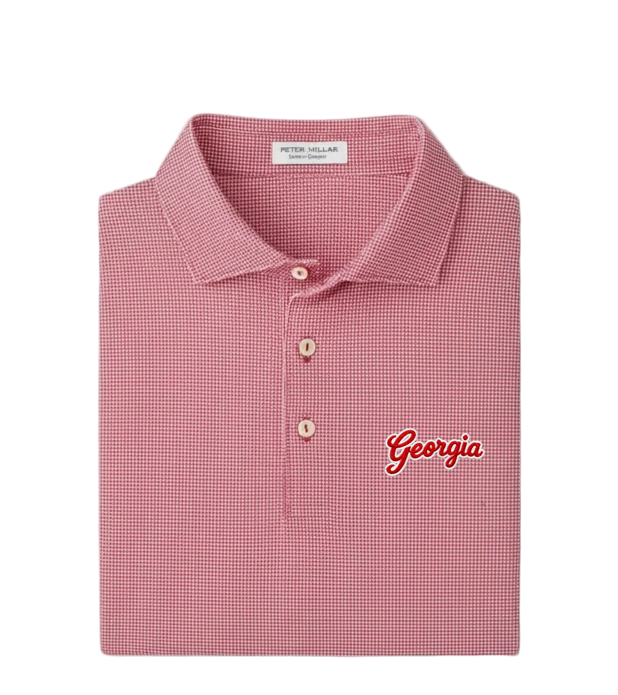 Peter Millar - Georgia Script Border Performance Jersey Polo - Red