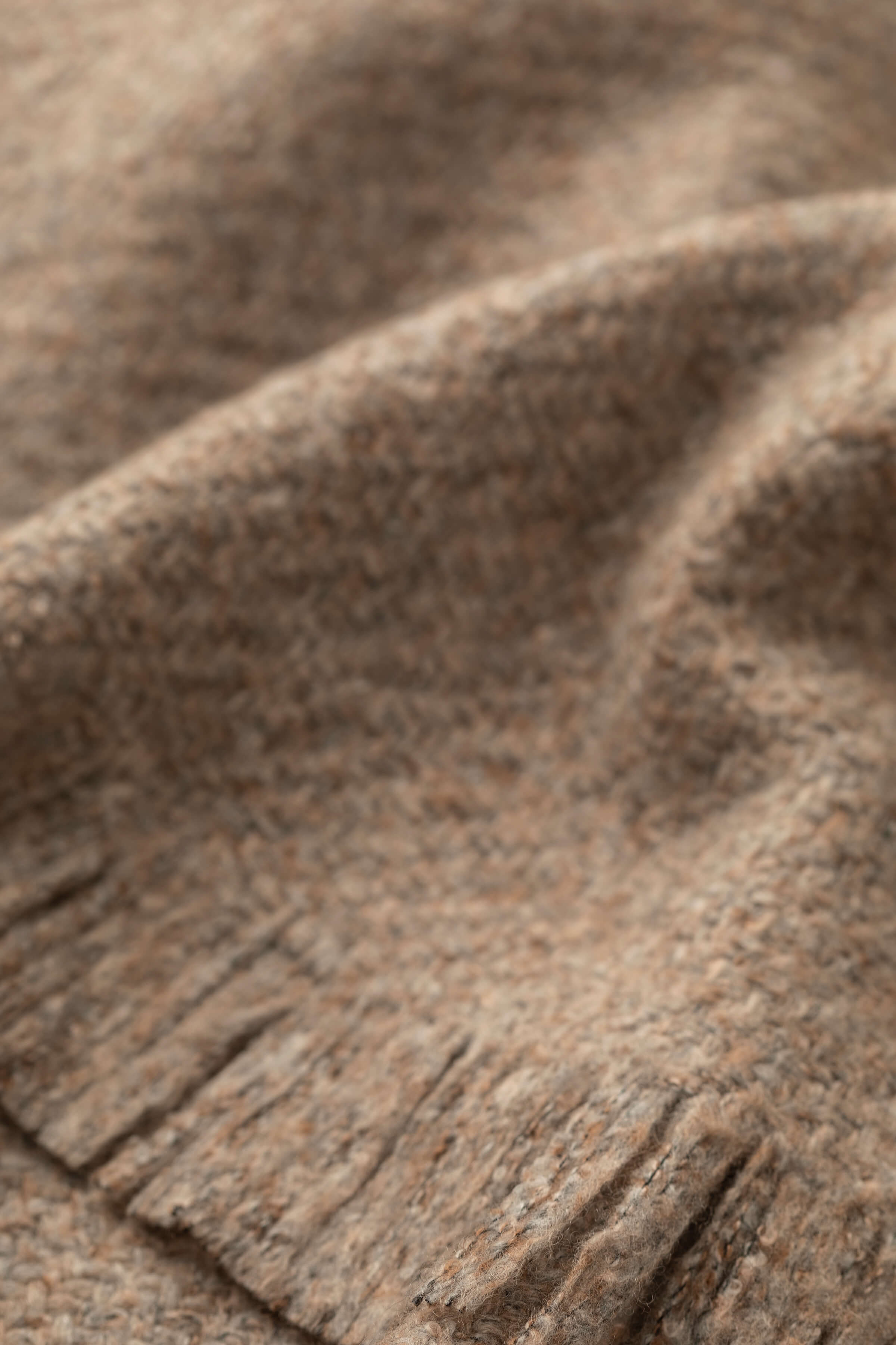 Johnstons of Elgin - Brushed Bouclé Cashmere Silk Throw - Fawn Mix