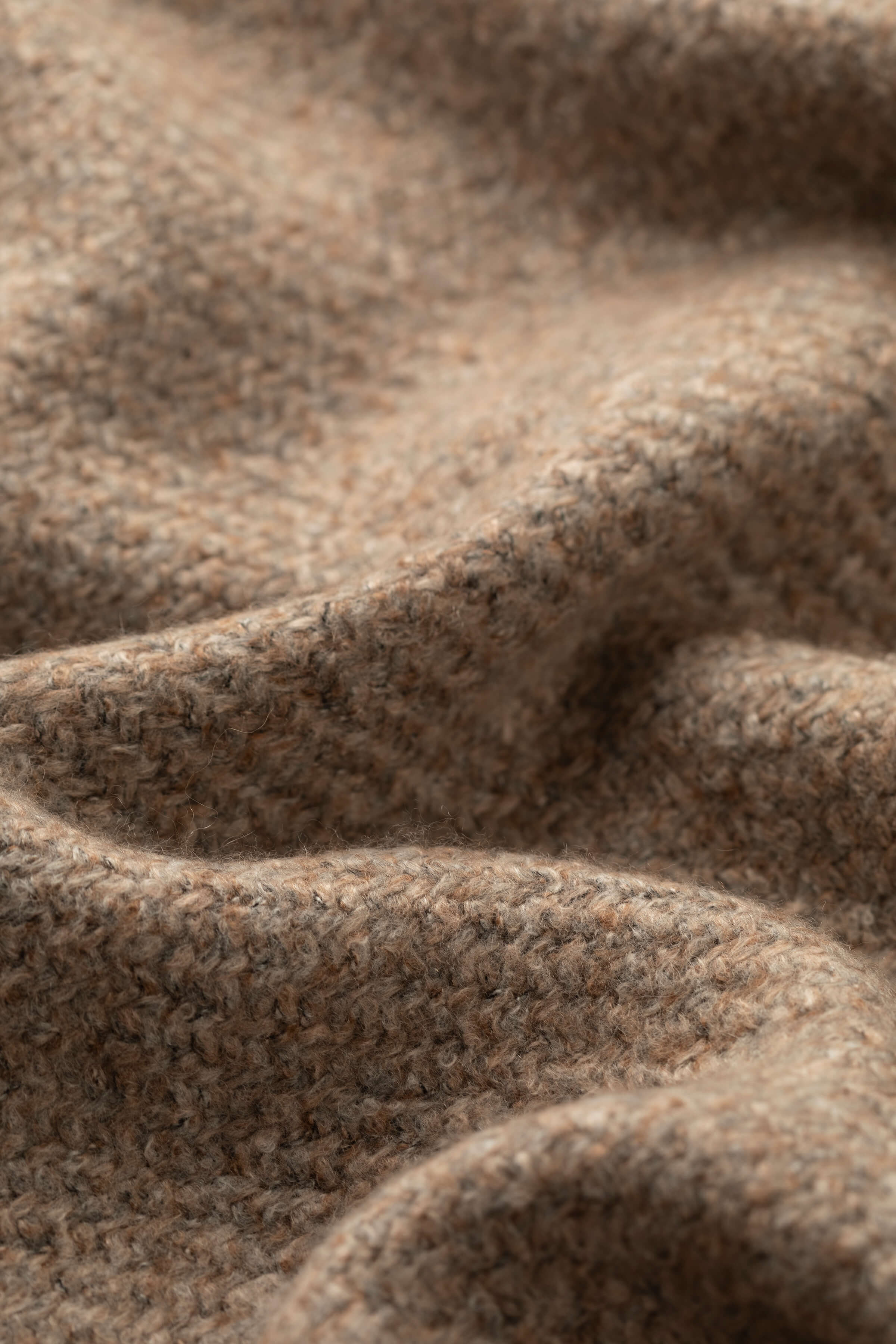 Johnstons of Elgin - Brushed Bouclé Cashmere Silk Throw - Fawn Mix