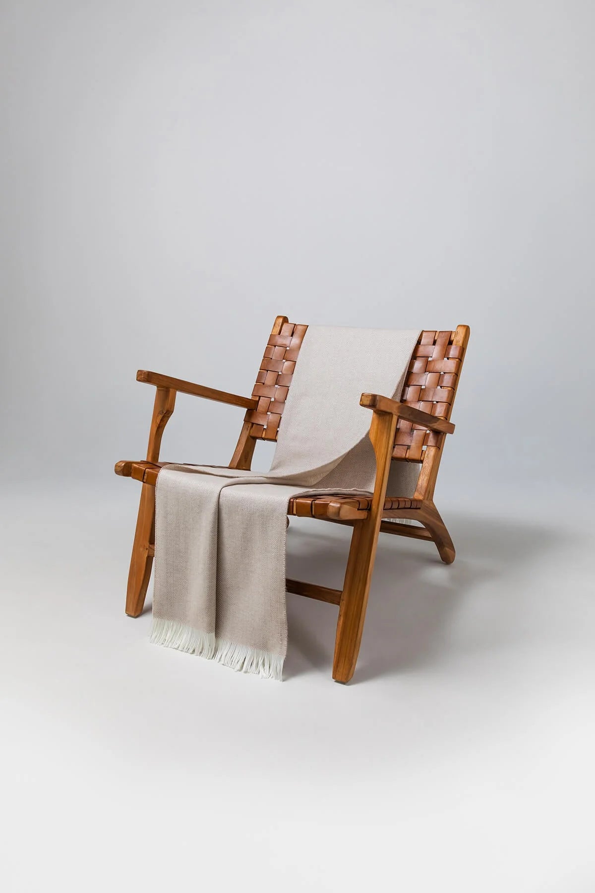 Johnstons of Elgin - Fawn Herringbone Merino Throw