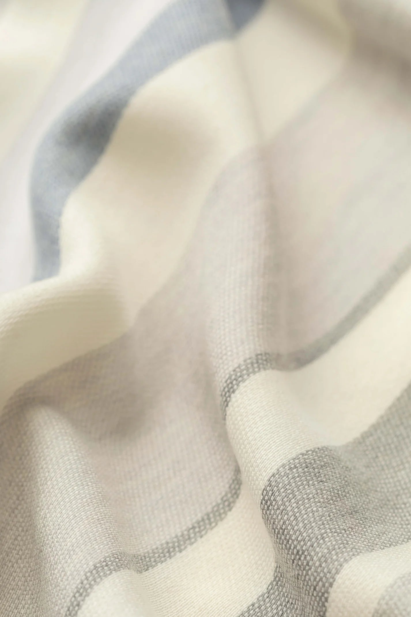 Johnstons of Elgin - Multi Stripe Merino Throw - Grey