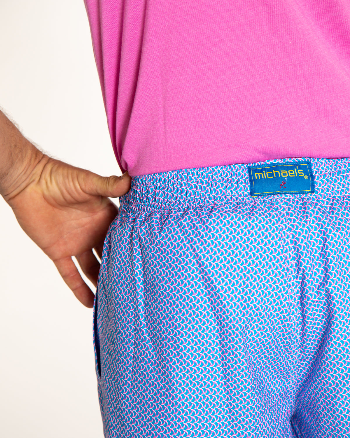 Michael's - Cyclist Liner Swim Trunks - Wave Turquoise & Coral