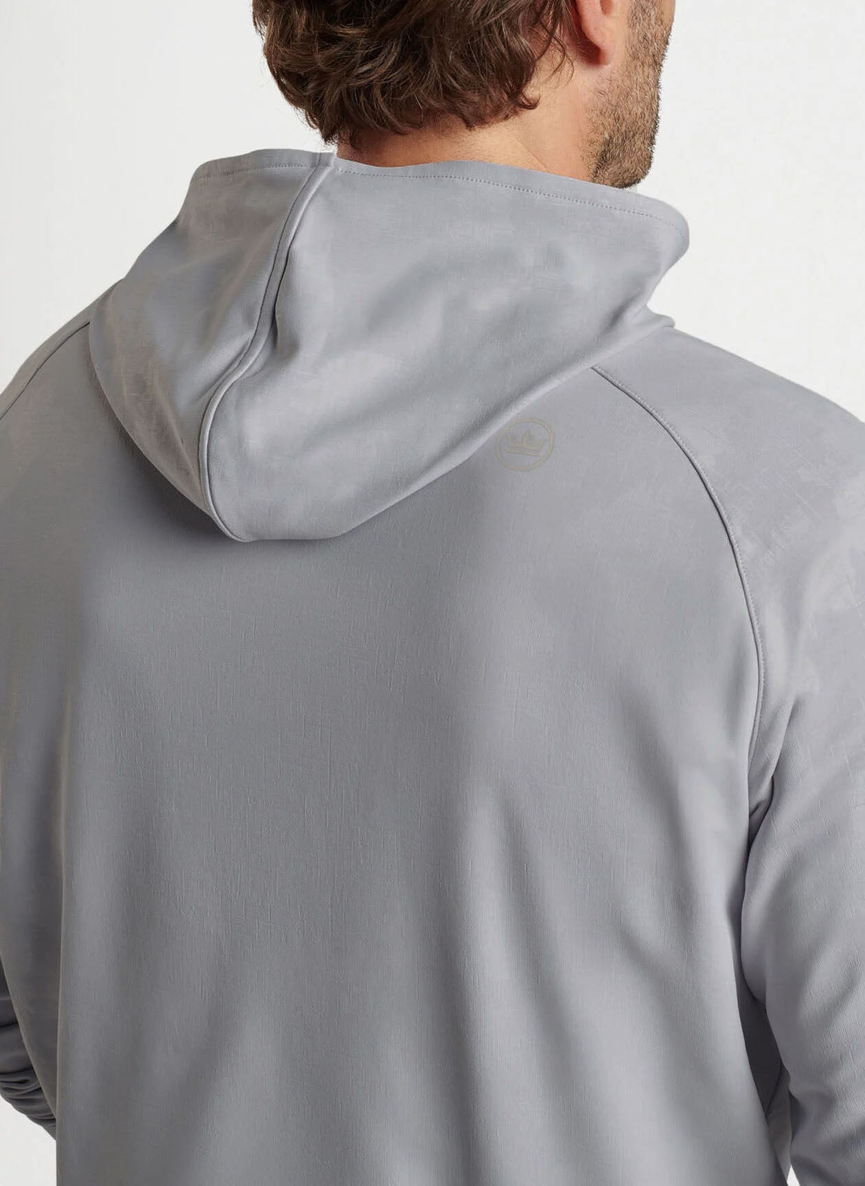 Peter Millar - Block G Windowpane Camo Performance Hoodie - Gale Grey