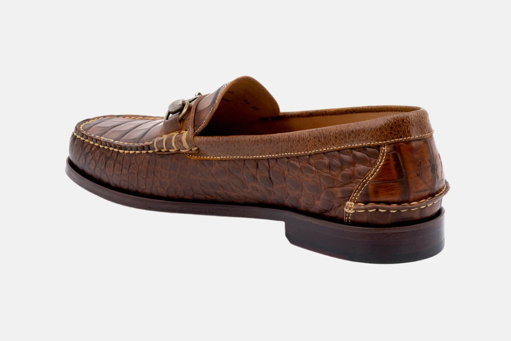 Martin Dingman - All American Alligator Grain Horse Bit Loafers - Chestnut