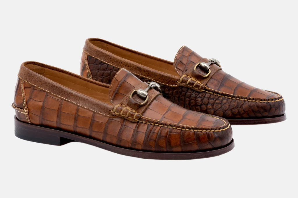 Martin Dingman - All American Alligator Grain Horse Bit Loafers - Chestnut