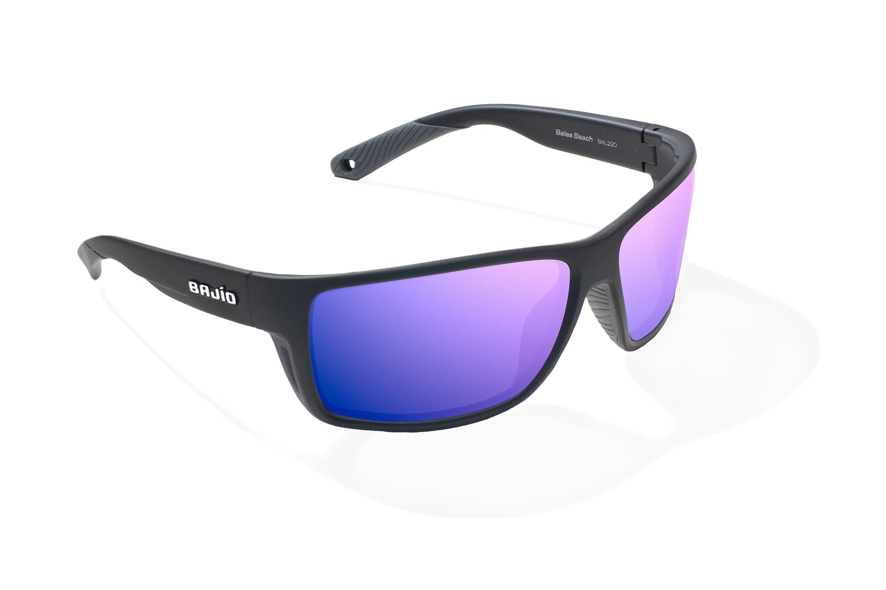 Bajio - Bales Beach - Black Matte & Violet Mirror Lens