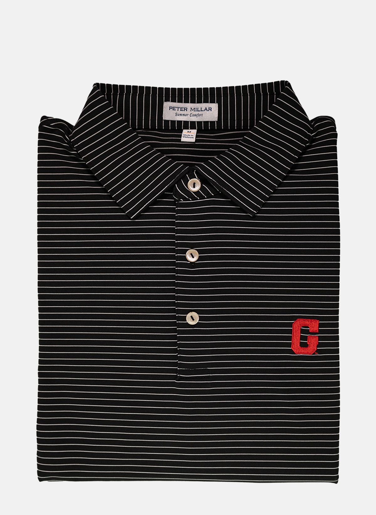 Peter Millar - Red Block G Hemlock Stripe Polo - Black