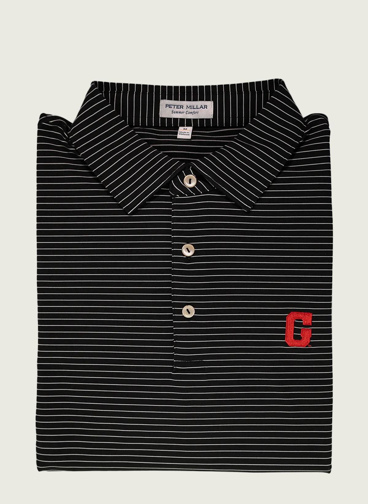 Peter Millar - Red Block G Hemlock Stripe Polo - Black