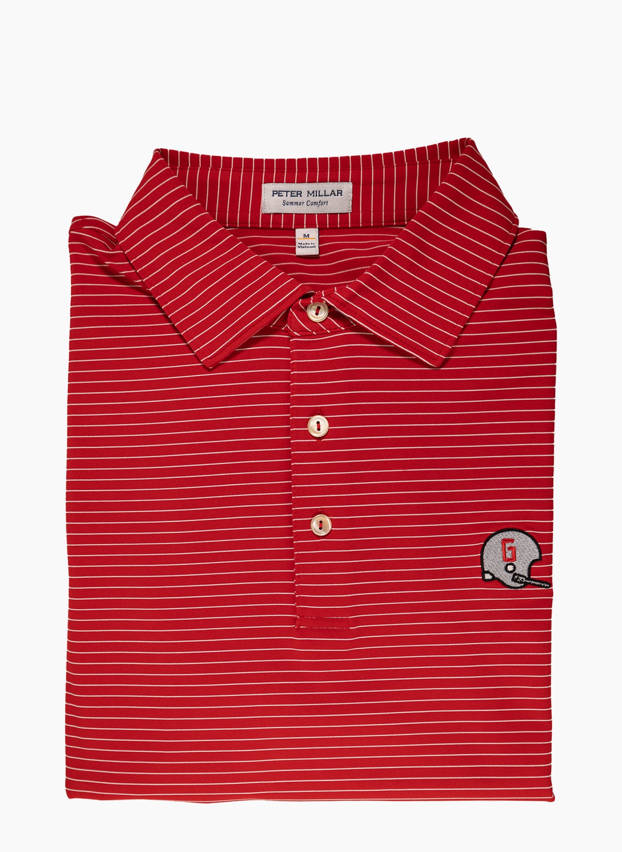 Peter Millar - 1962 Helmet Hemlock Stripe Polo - Red