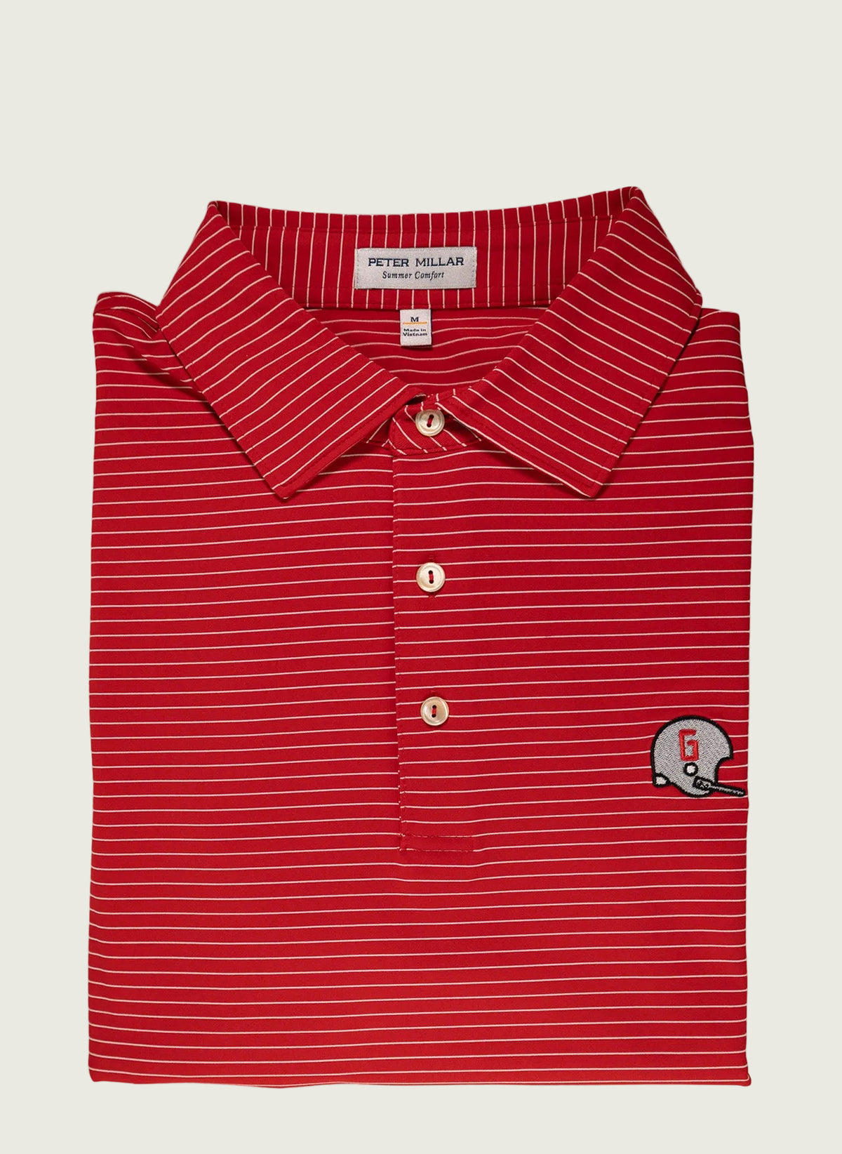 Peter Millar - 1962 Helmet Hemlock Stripe Polo - Red