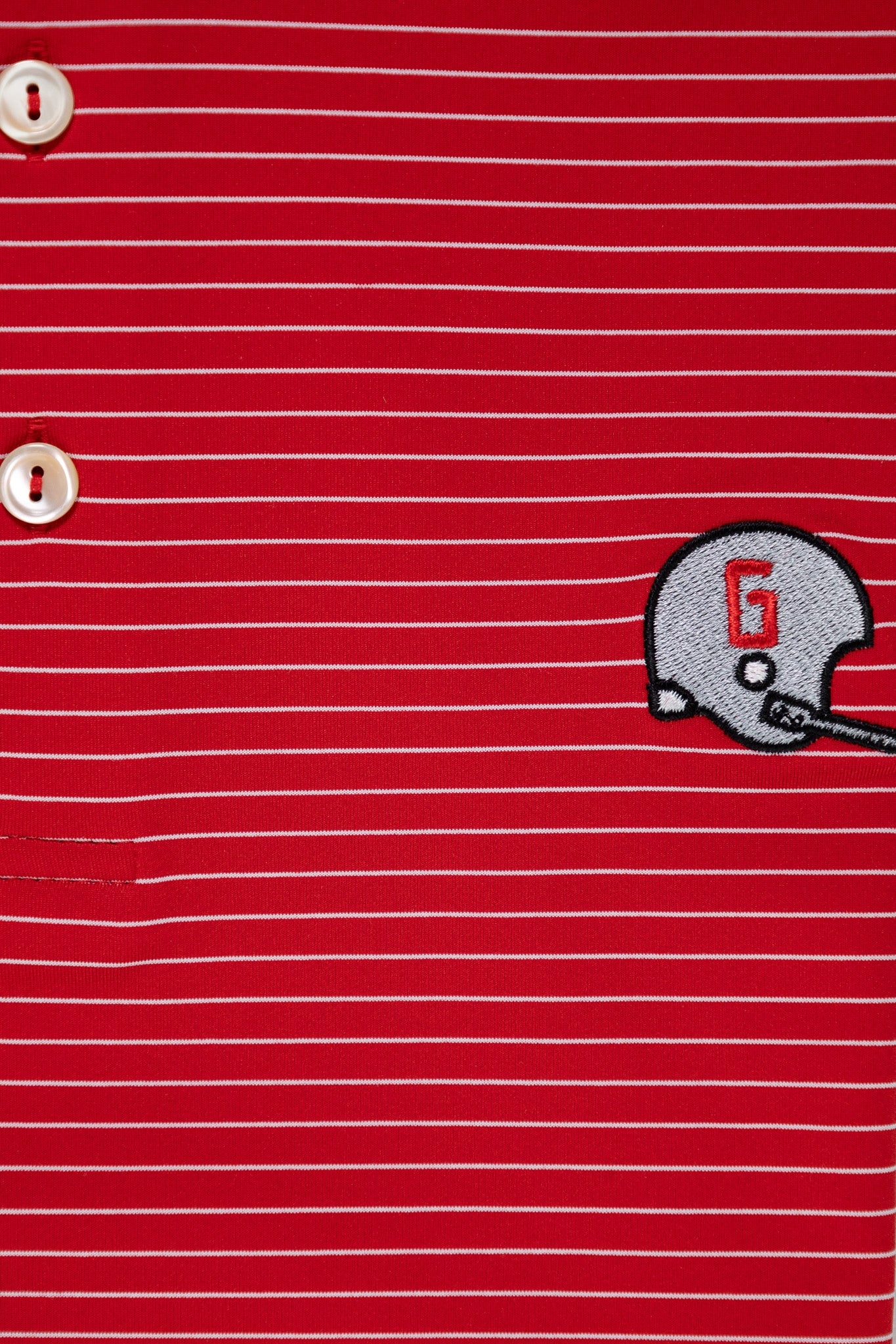 Peter Millar - 1962 Helmet Hemlock Stripe Polo - Red