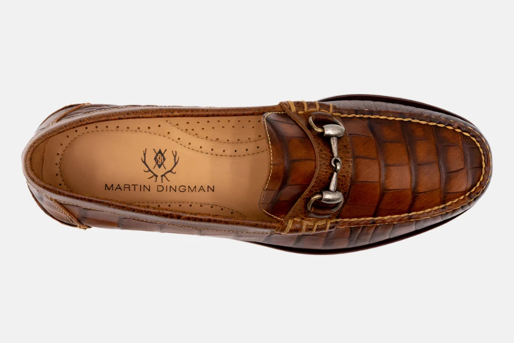 Martin Dingman - All American Alligator Grain Horse Bit Loafers - Chestnut