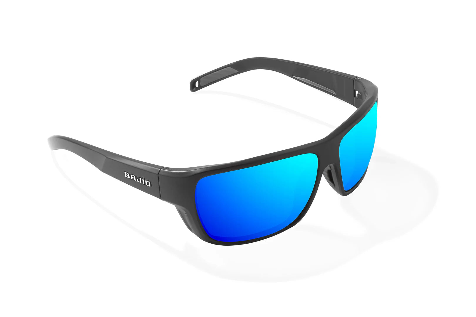 Bajio - Rigolets - Black Matte & Blue Mirror Lens