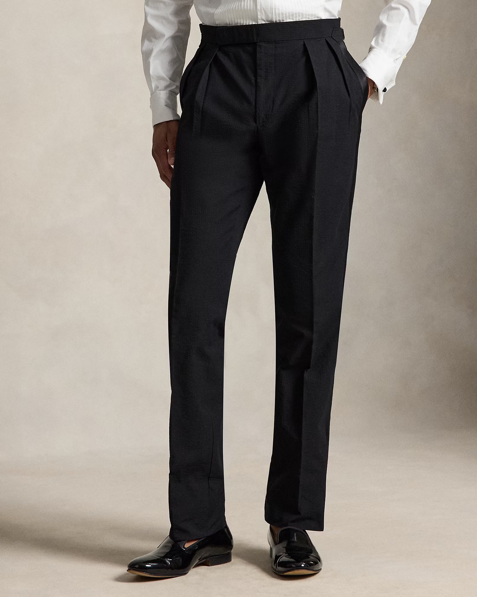 Ralph Lauren - Pleated Seersucker Tuxedo Trouser
