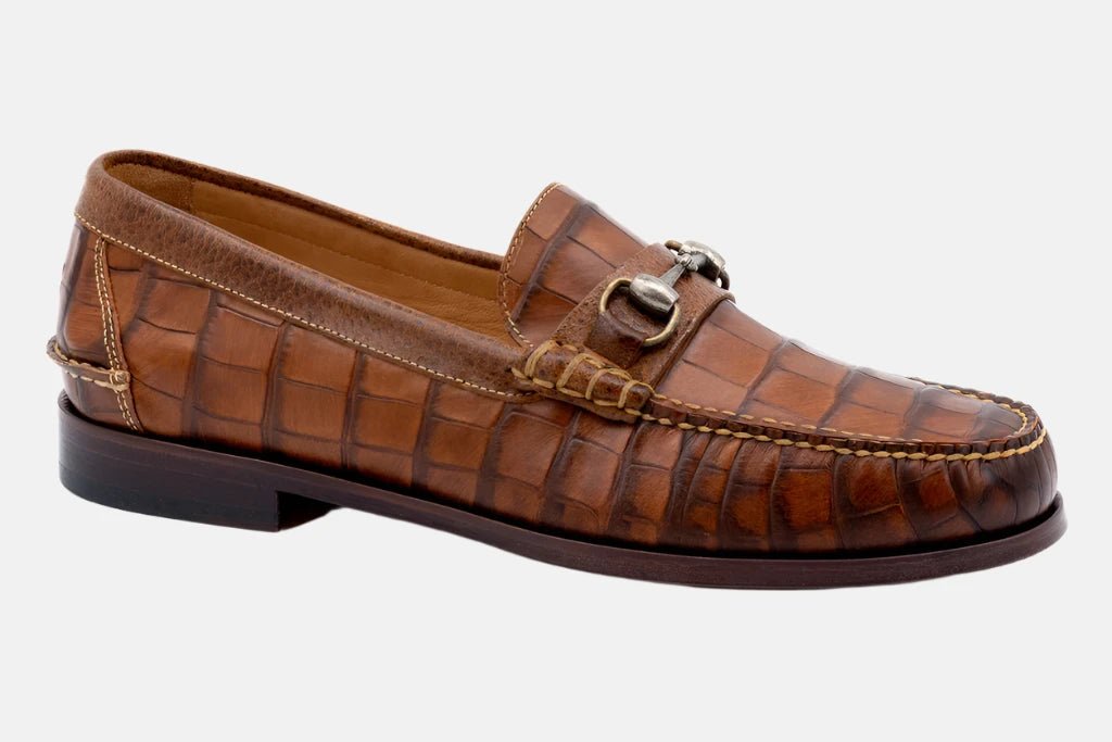 Martin Dingman - All American Alligator Grain Horse Bit Loafers - Chestnut