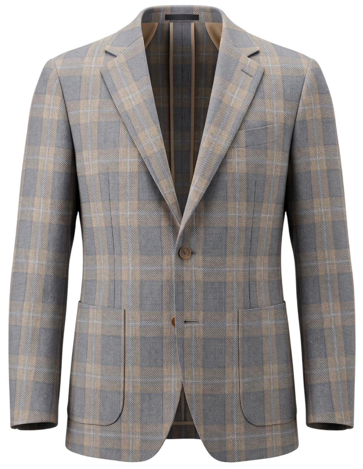 Paul Betenly - Soft Sport Coat - Grey & Camel Plaid