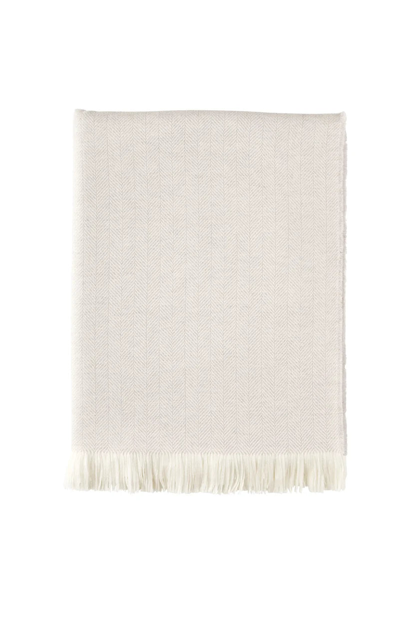 Johnstons of Elgin - Silver Birch Herringbone Merino Throw