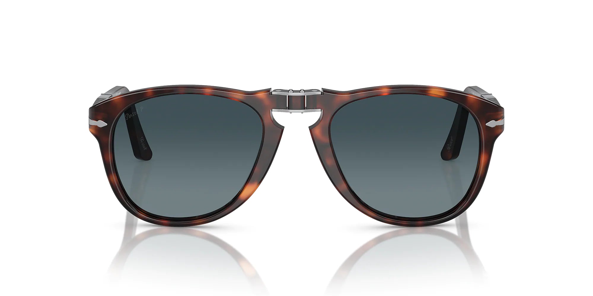 Persol - 714 Original - Folding Havana Frame with Polar Gradient Blue Lens