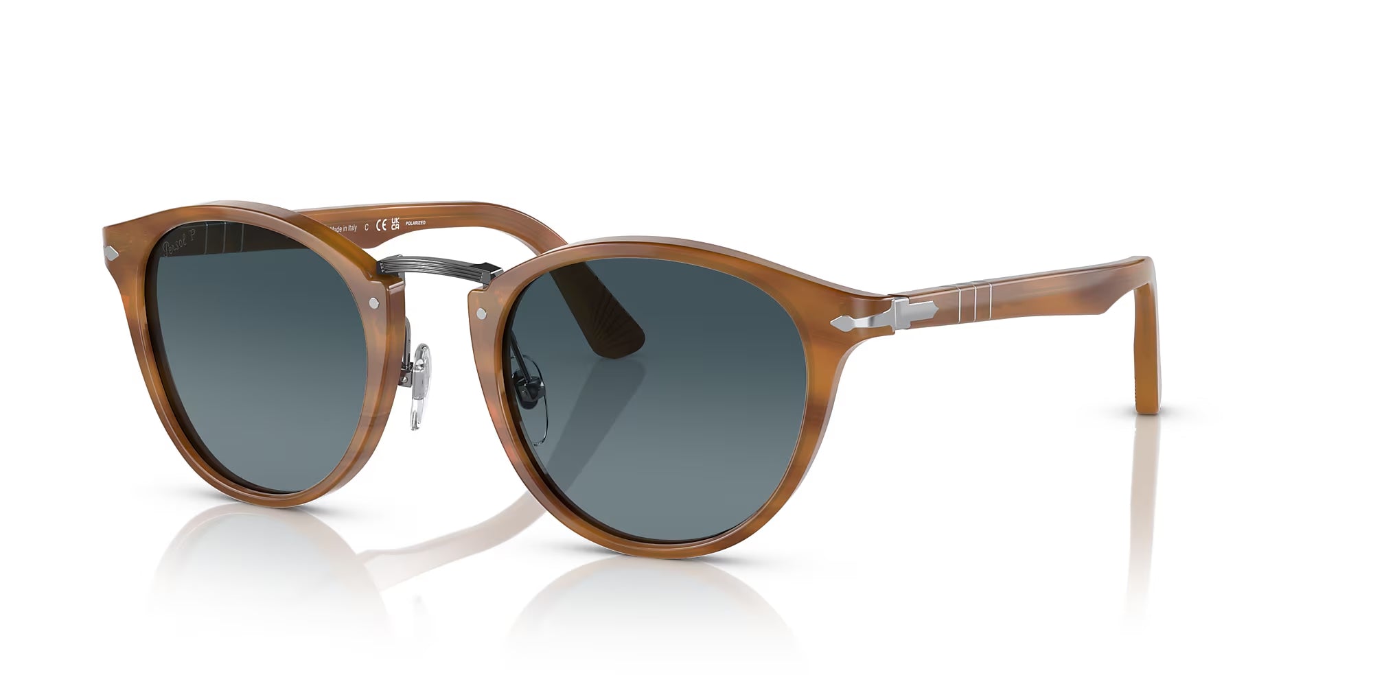 Persol - PO3108S - Striped Brown / Polar Gradient Blue