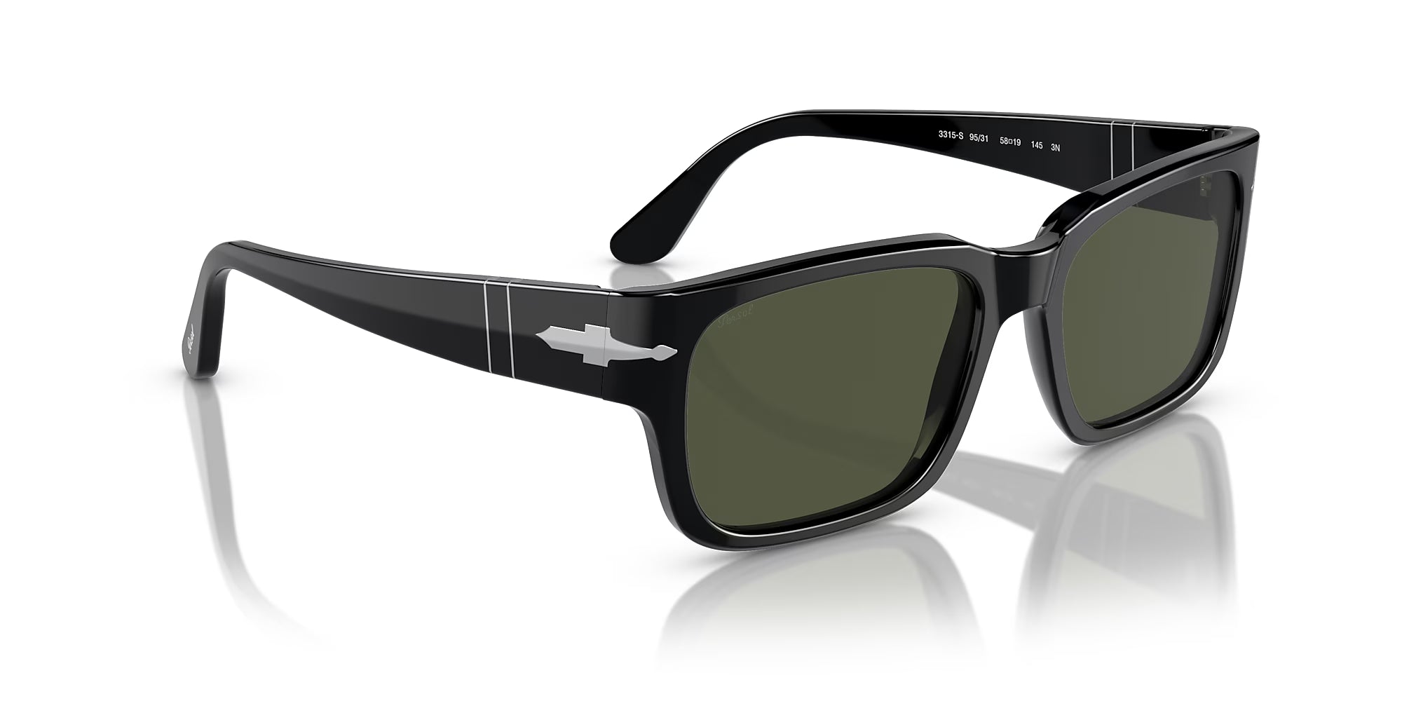 Persol - PO3315S - Black with Green Lenses
