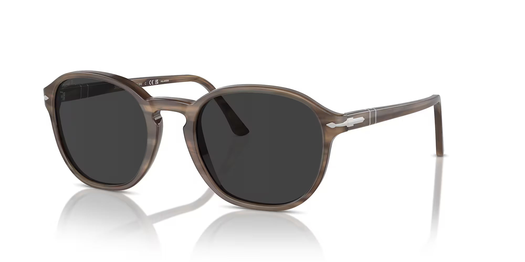 Persol - PO3343S - Striped Brown w/ Polar Black Grey