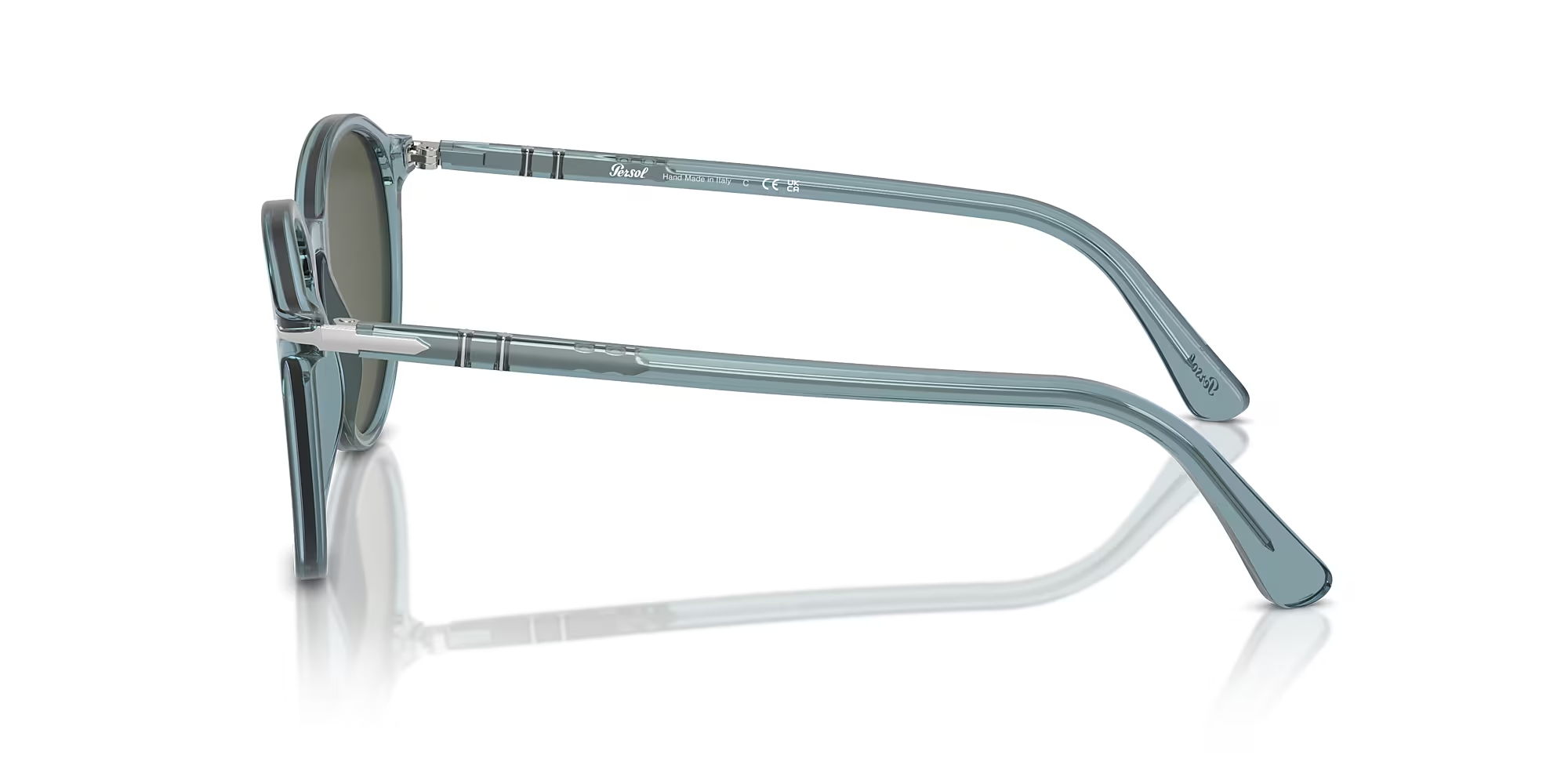 Persol - PO3350S Sunglasses - Transparent Blue Frame & Green Lenses