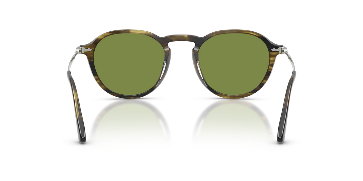 Persol - 0PO3383S - Striped Black & Olive Green & Green Lens