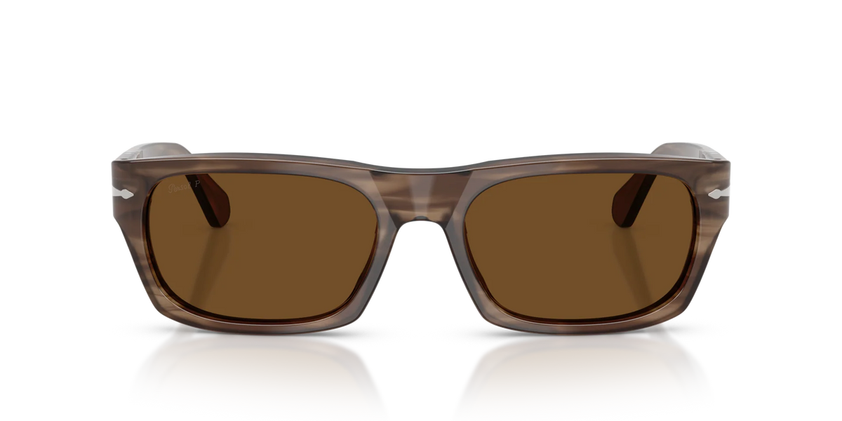Persol - 0PO3398S - Striped Brown & Brown Polar Lens