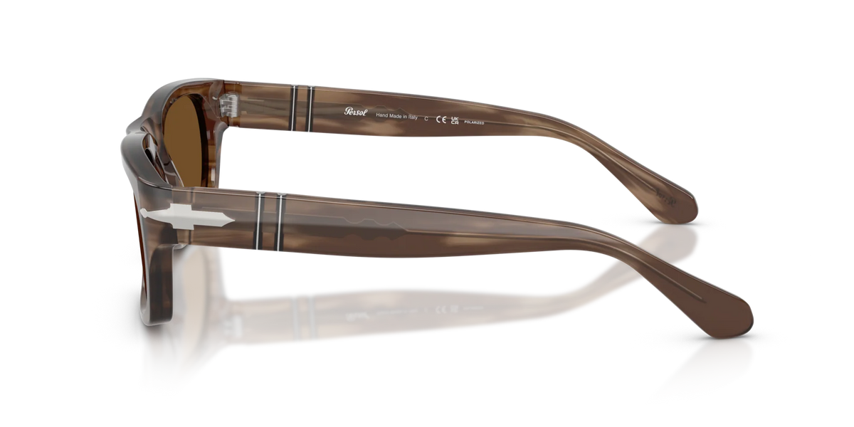 Persol - 0PO3398S - Striped Brown & Brown Polar Lens