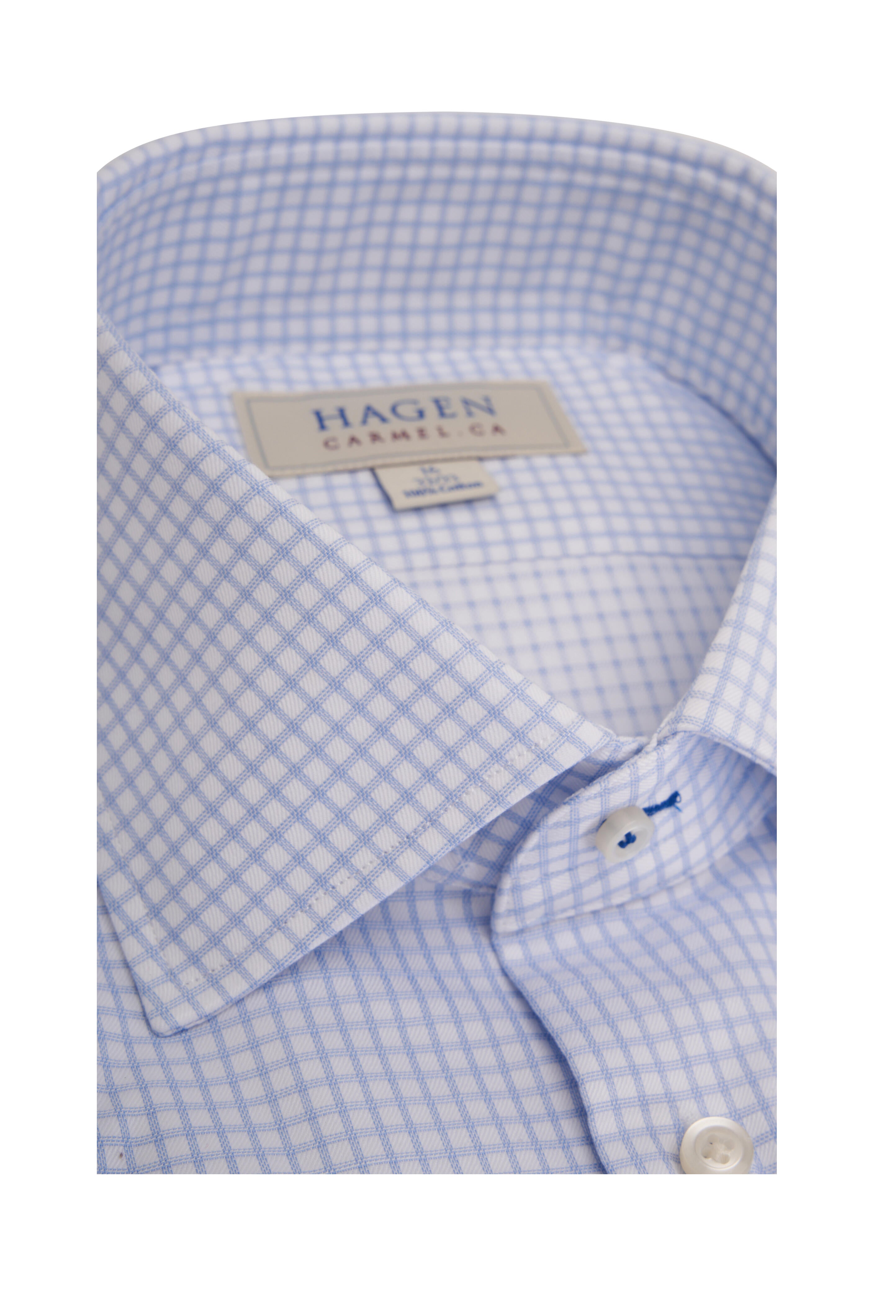 Hagen - Blue Small Graph Check Dress Shirt