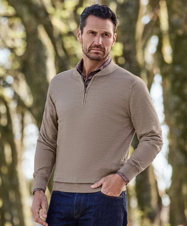David Donahue - The Skipper Quarter Zip - Latte