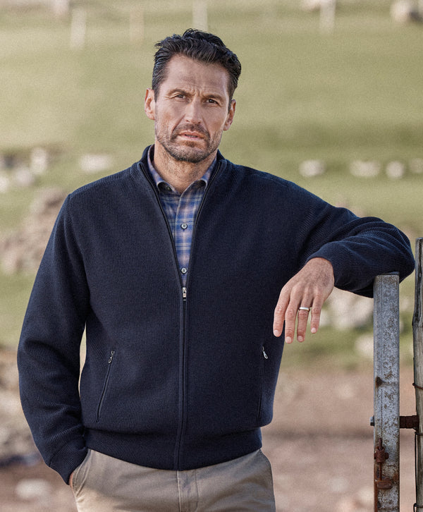 David Donahue - The Aviator Sweater Jacket - Navy