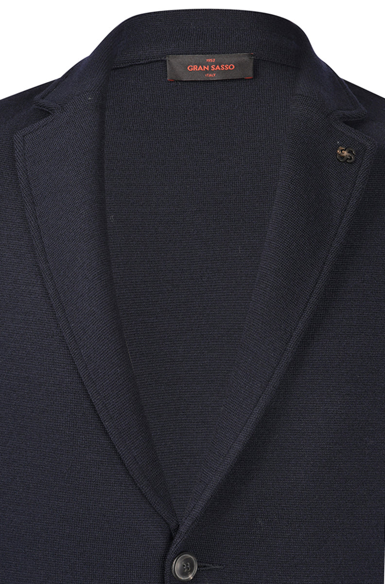 Gran Sasso - Rain Wool Knit Jacket - Navy