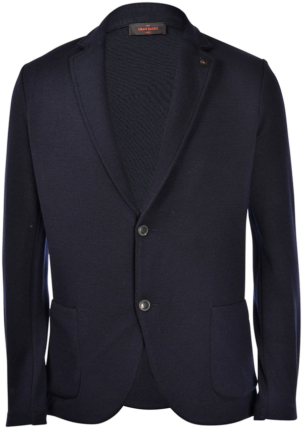 Gran Sasso - Rain Wool Knit Jacket - Navy